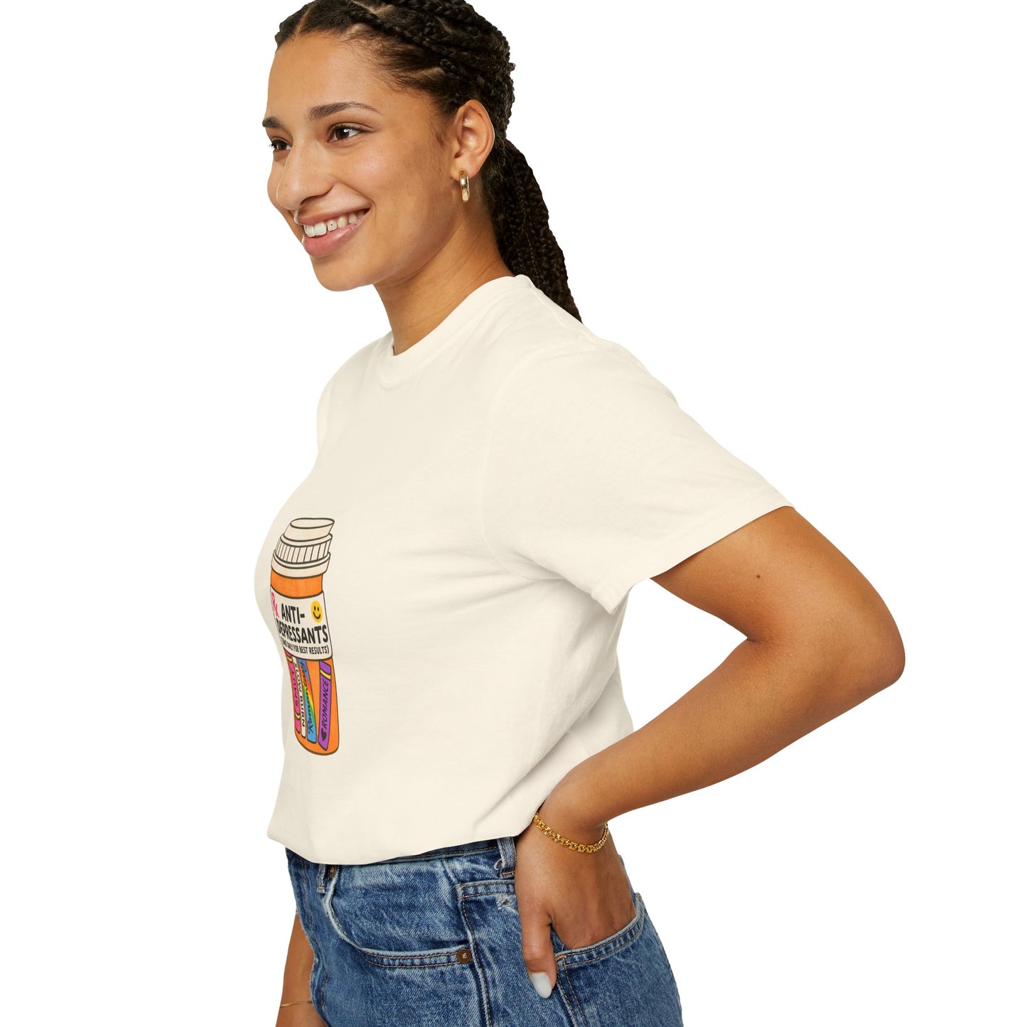 T-Shirt — "Anti-Depressants" Coffee & Books Graphic Tee