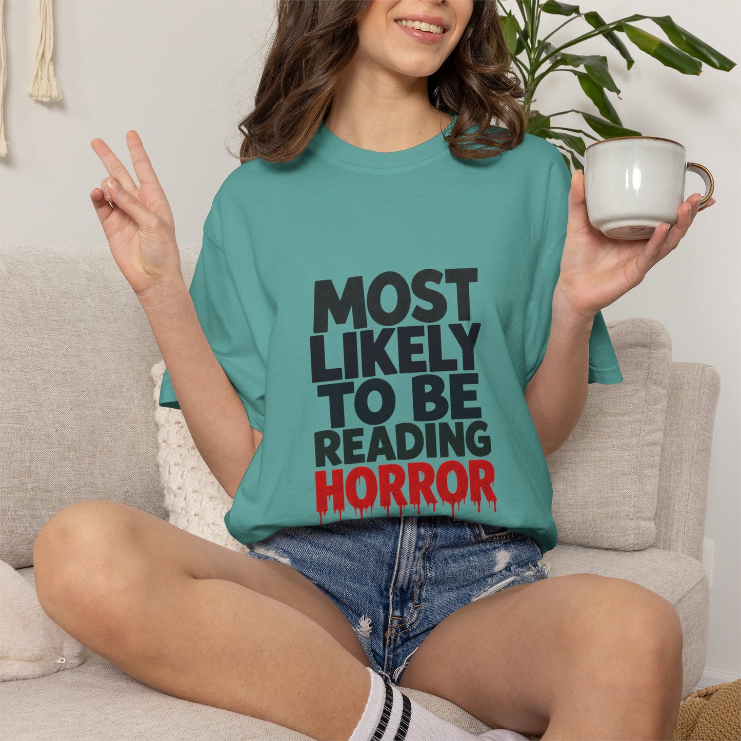 Horror Reader T-Shirt — "Most Likely to Be Reading Horror" Graphic Tee