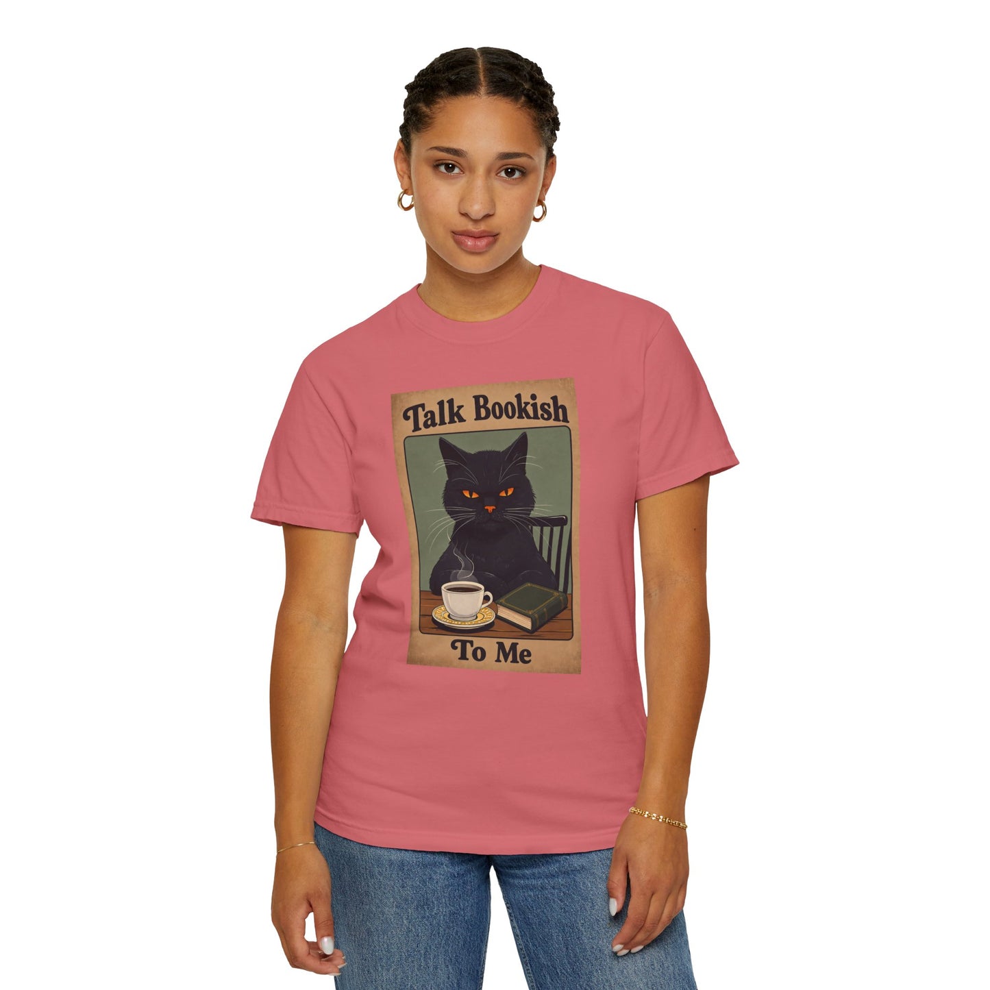 "Talk Bookish To Me" Cat T-Shirt