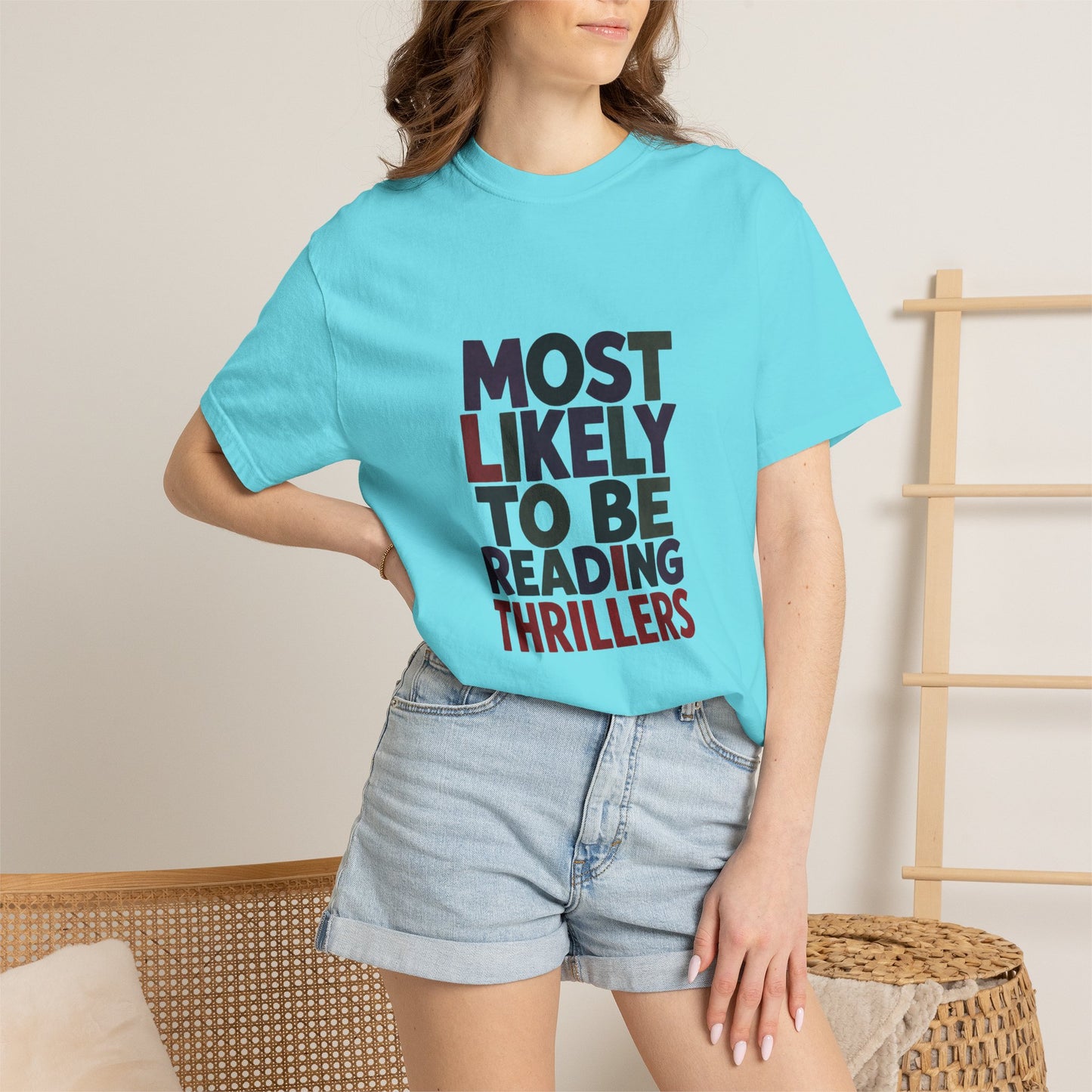 “Most Likely to Be Reading Thrillers” Graphic T-shirt