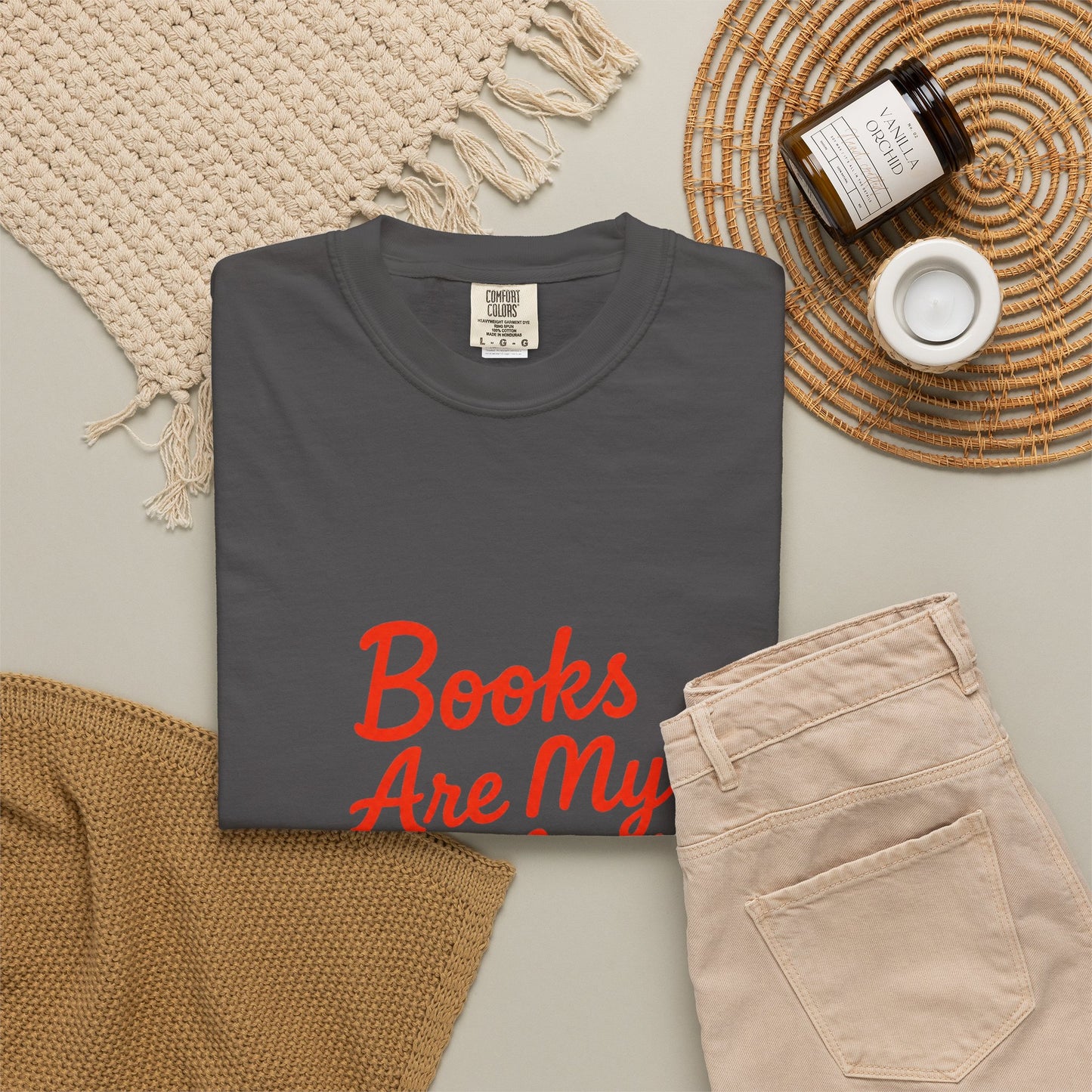 Books Are My Hyperfixation T-Shirt — Cute Red Script Reading Tee for Book Lovers