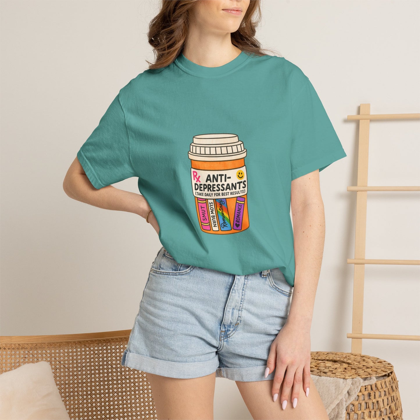 T-Shirt — "Anti-Depressants" Coffee & Books Graphic Tee