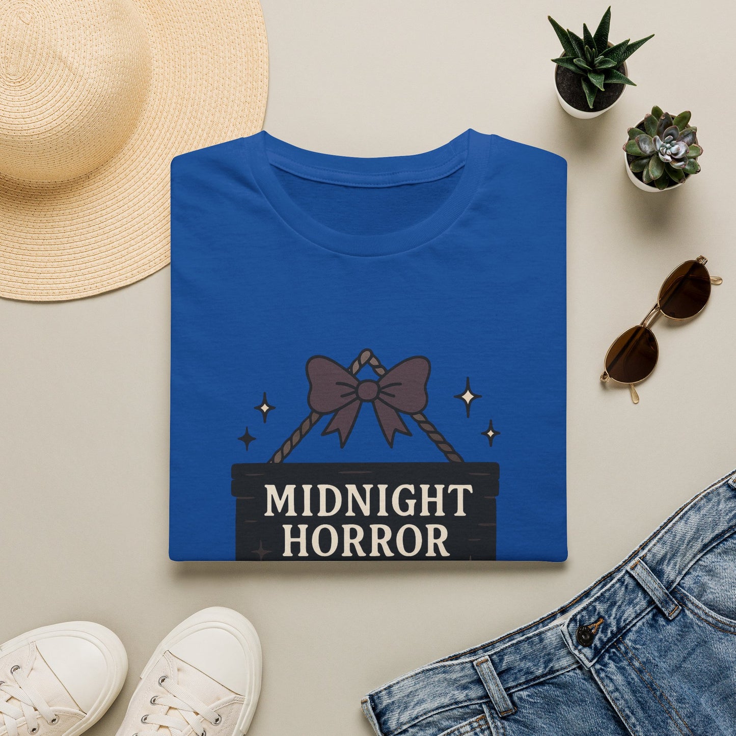 Lightweight Fabric - "Midnight Horror Reader" T-Shirt — Spooky Book Lover Graphic Tee