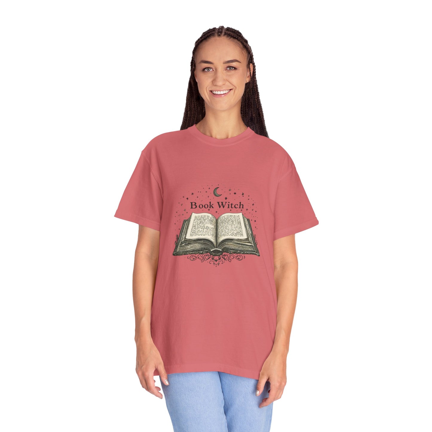 "Book Witch" T-Shirt — Vintage Open Spellbook Design for Readers & Witches