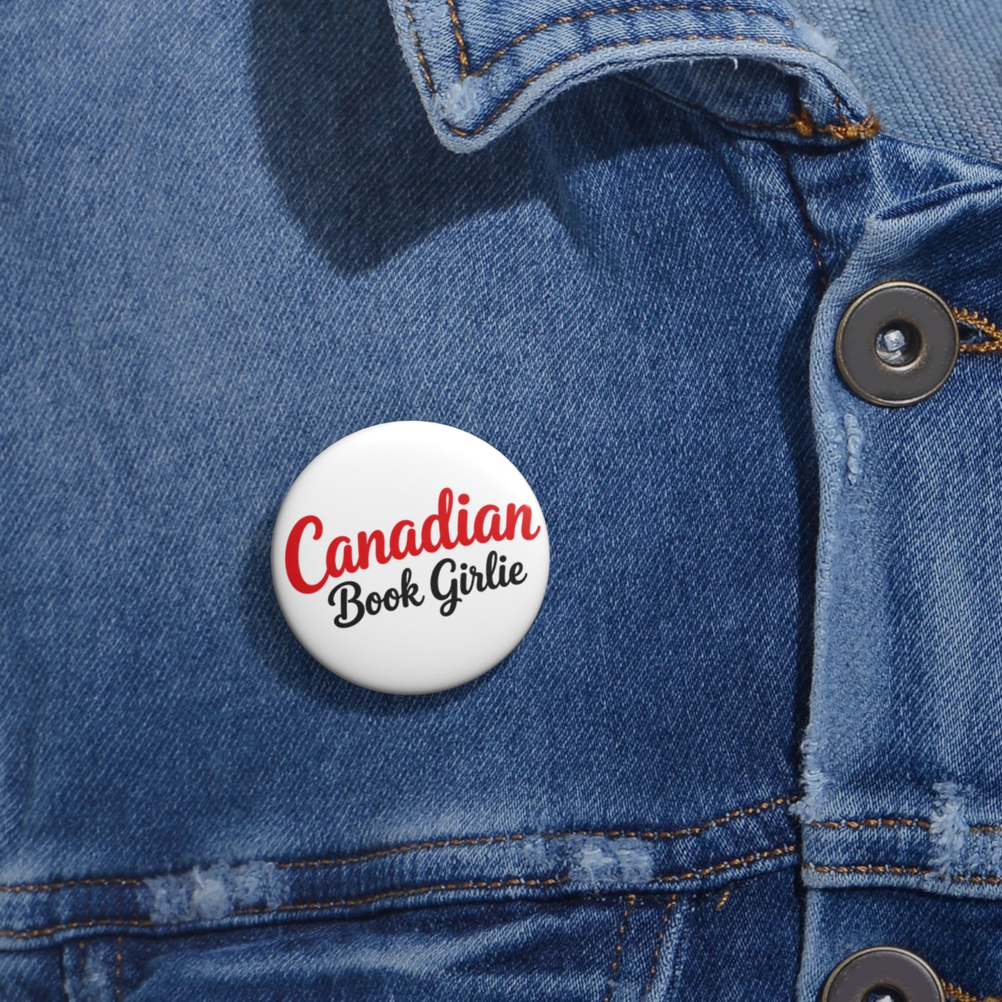Pin Button — "Canadian Book Girlie" Book Lover Badge