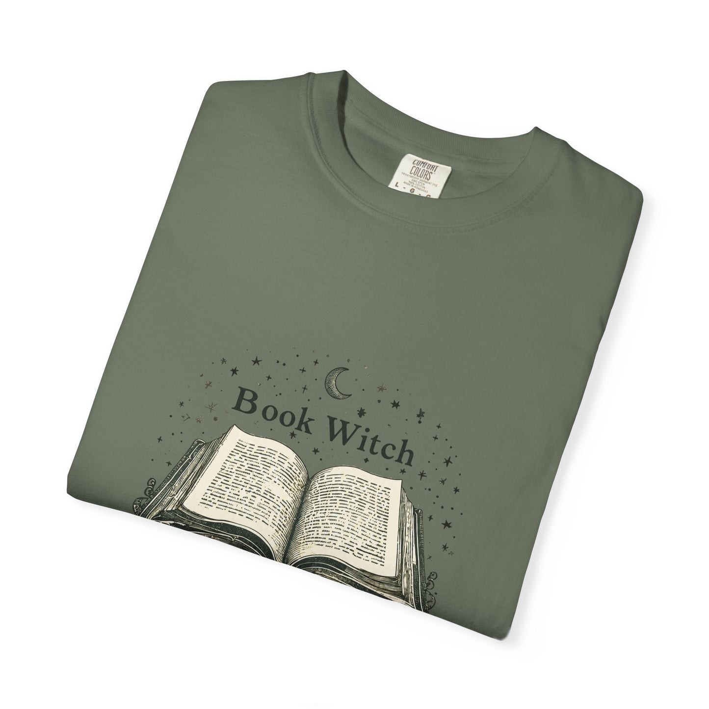 "Book Witch" T-Shirt — Vintage Open Spellbook Design for Readers & Witches