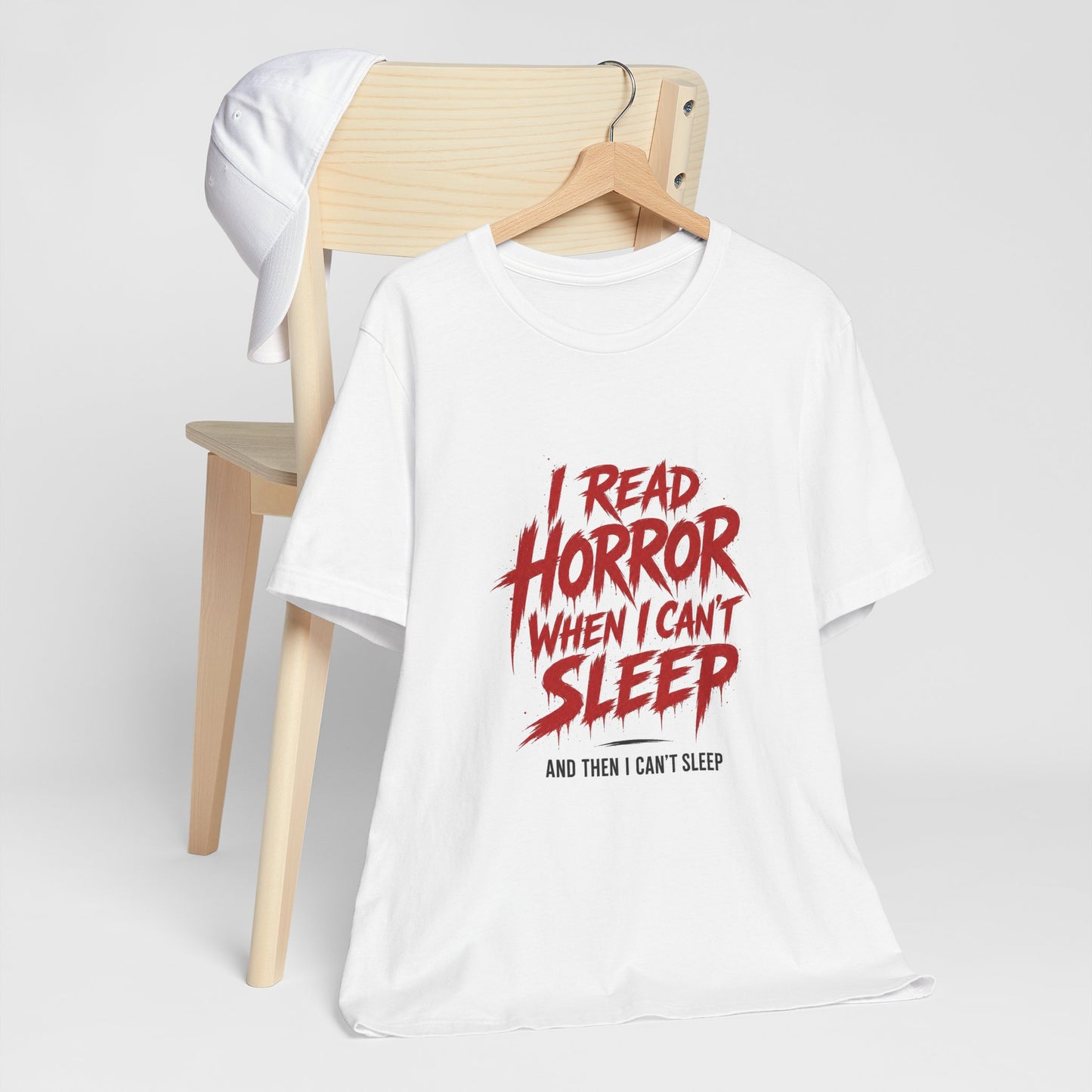 Airlume Cotton - Horror Reader Tee — "I Read Horror When I Can’t Sleep" Graphic T-Shirt