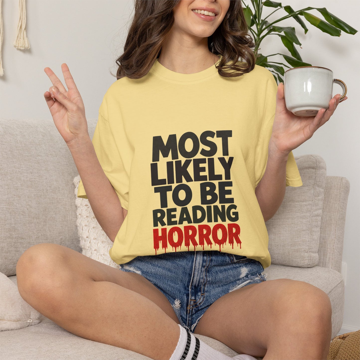 Horror Reader T-Shirt — "Most Likely to Be Reading Horror" Graphic Tee