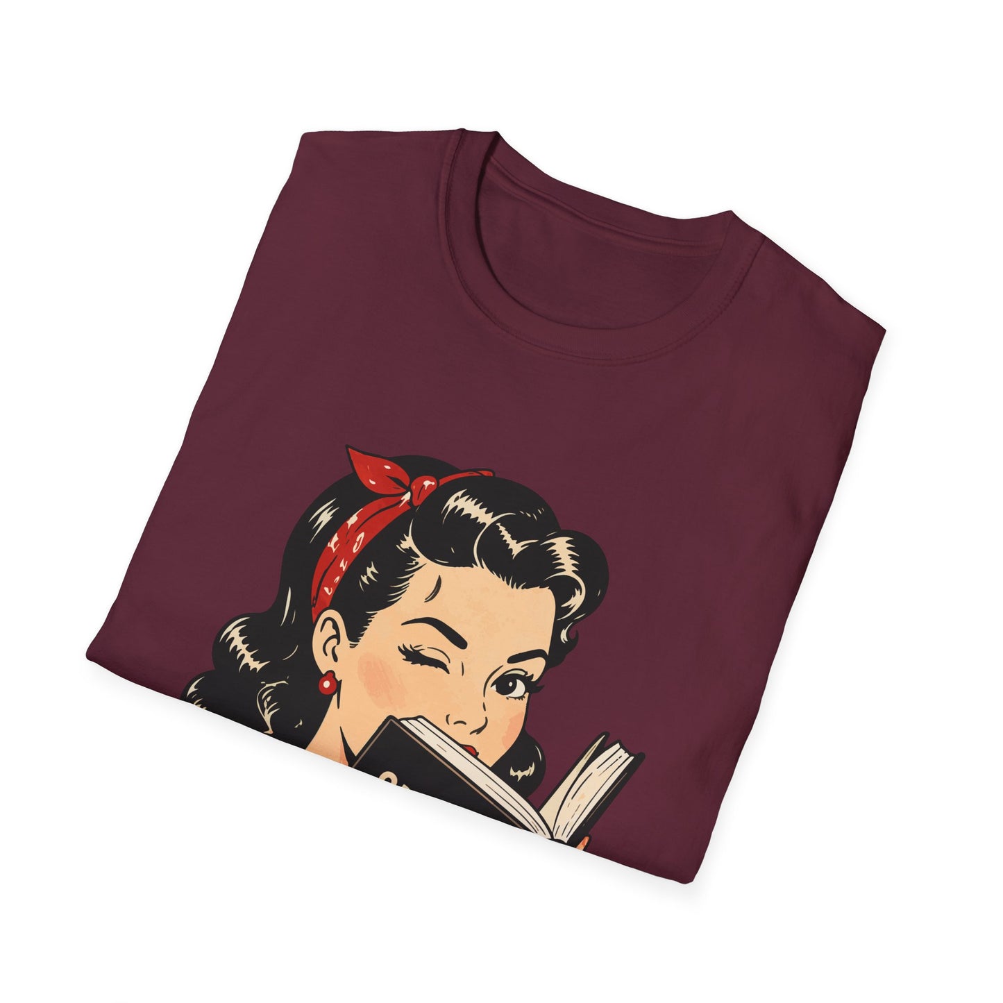 Lightweight Fabric - Vintage Pin-up Reading Tee — "Smutty Content" Graphic T-Shirt