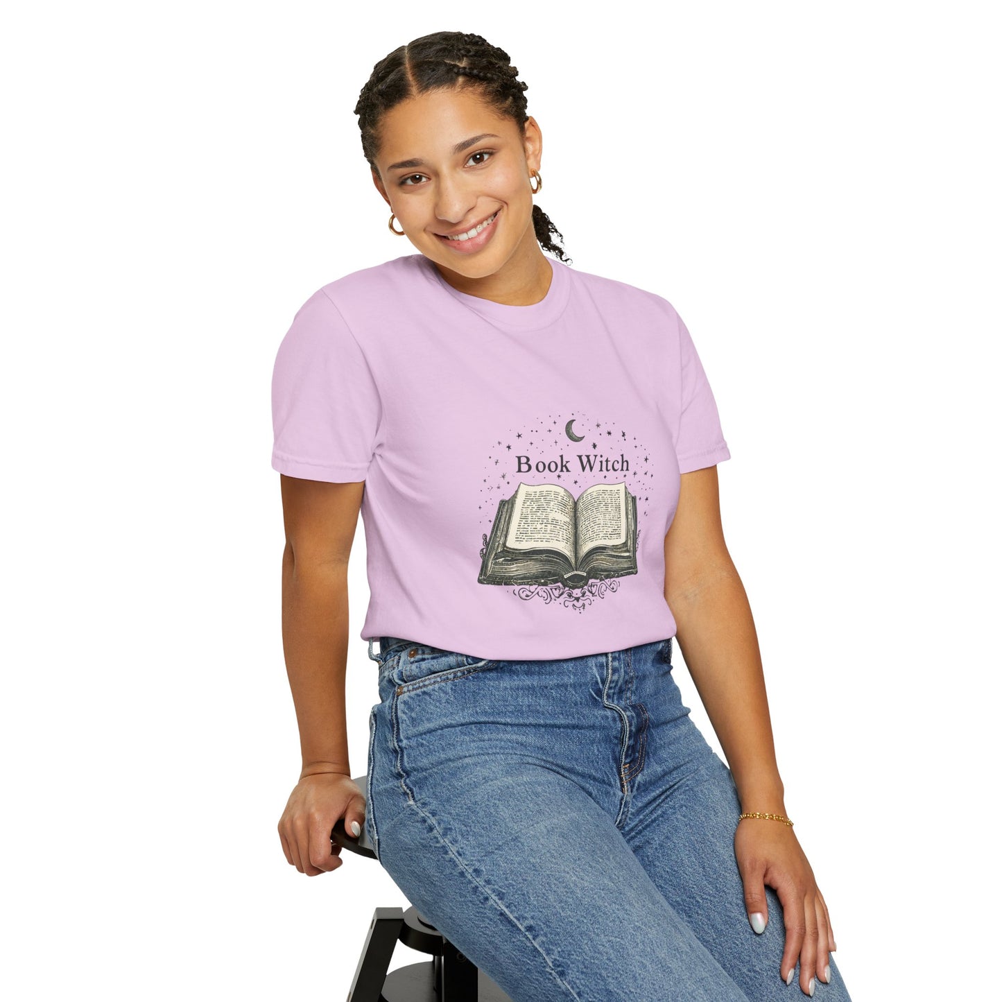 "Book Witch" T-Shirt — Vintage Open Spellbook Design for Readers & Witches