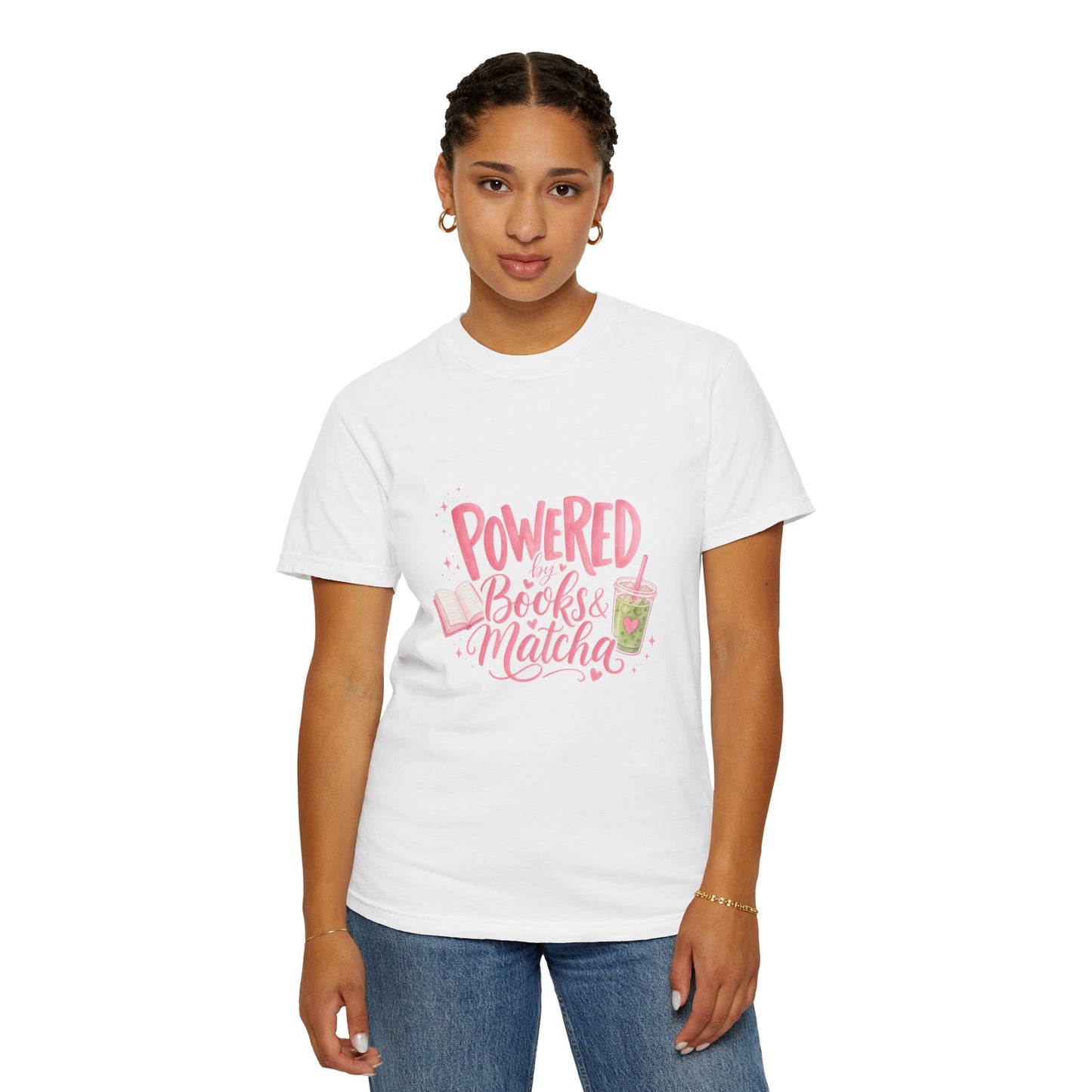 "Powered by Books & Matcha" T-Shirt
