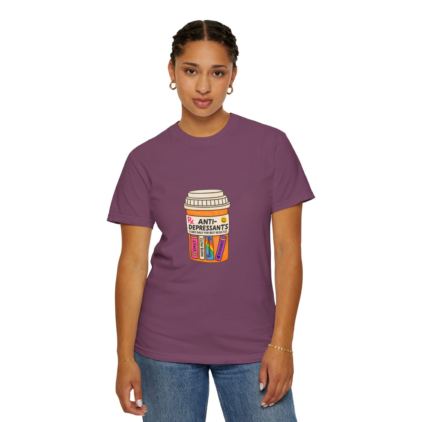 T-Shirt — "Anti-Depressants" Coffee & Books Graphic Tee