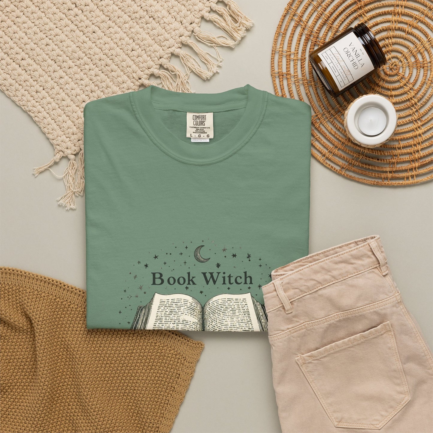 "Book Witch" T-Shirt — Vintage Open Spellbook Design for Readers & Witches