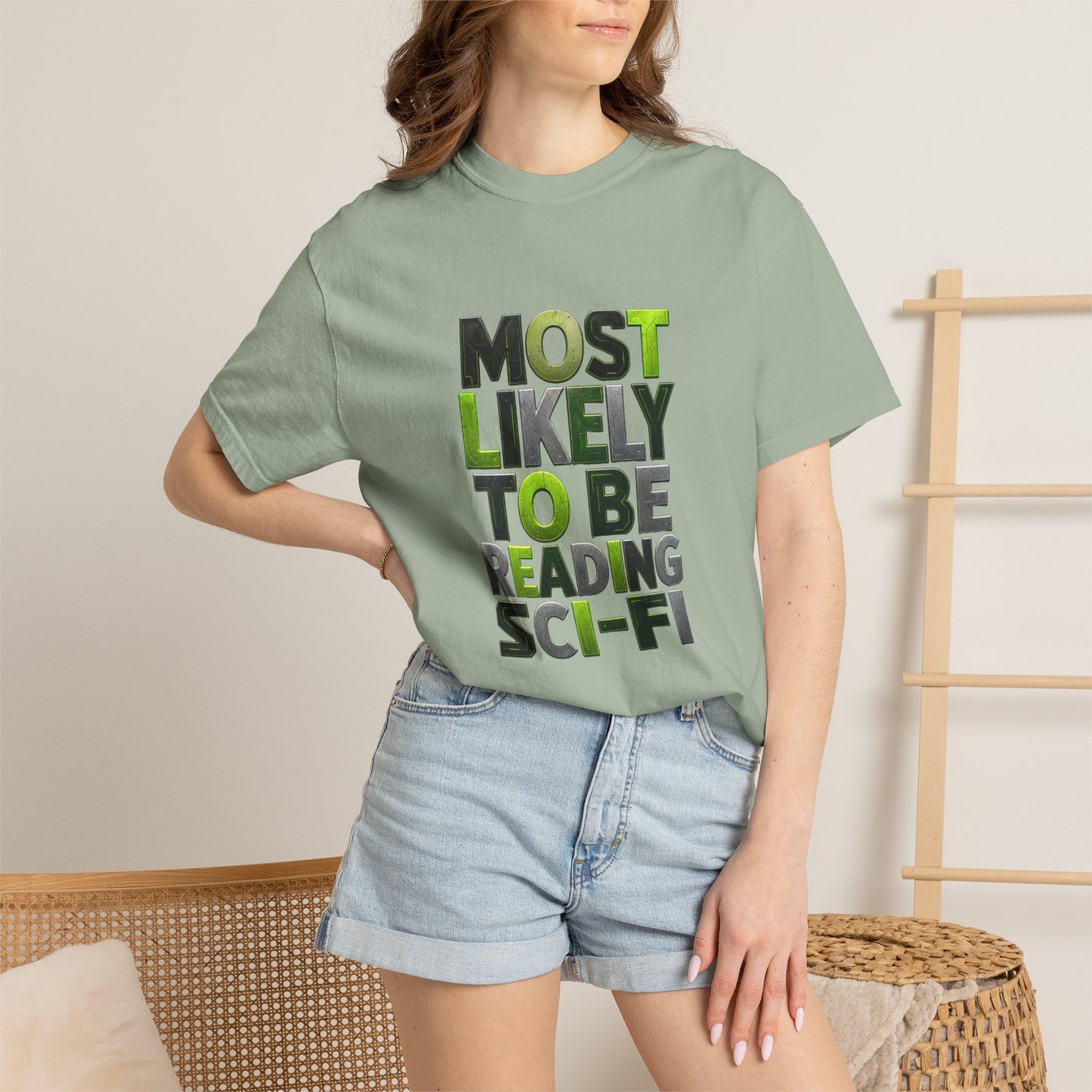 "Most Likely To Be Reading Sci‑Fi" T-Shirt for Science Fiction Book Lovers