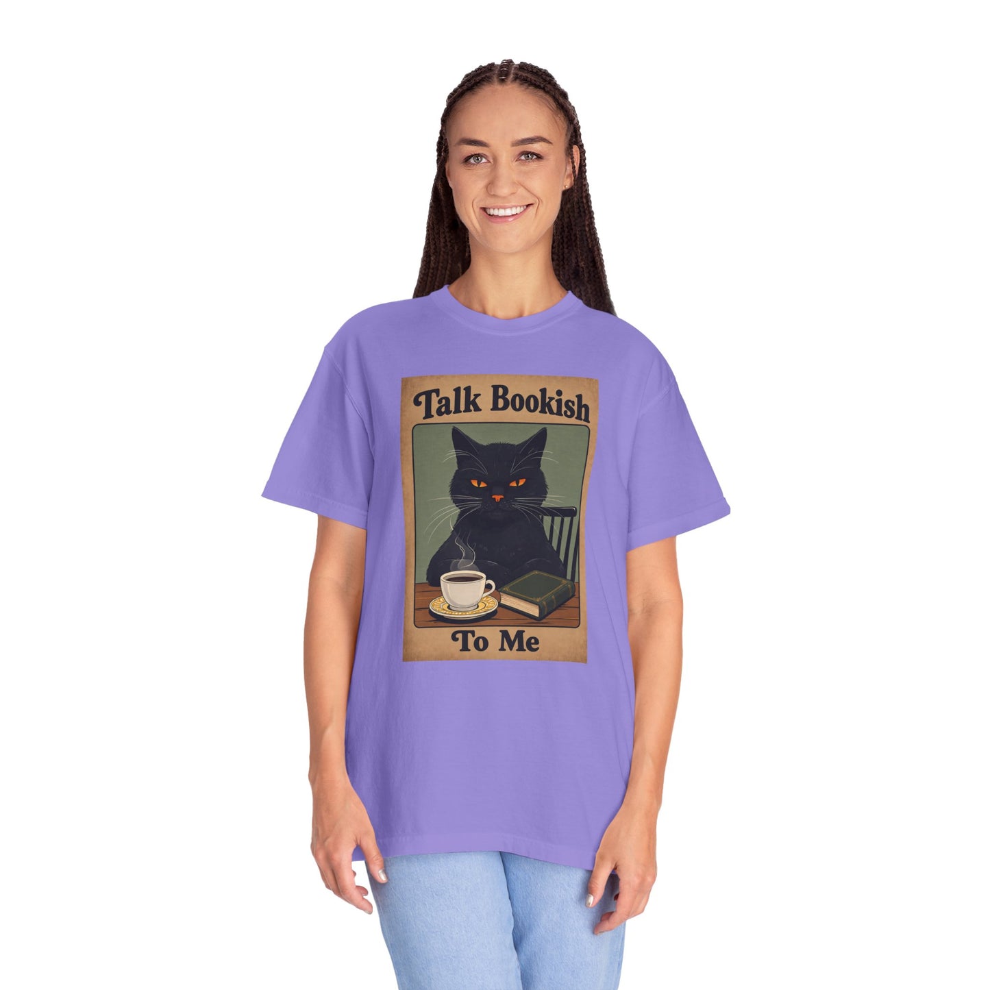 "Talk Bookish To Me" Cat T-Shirt