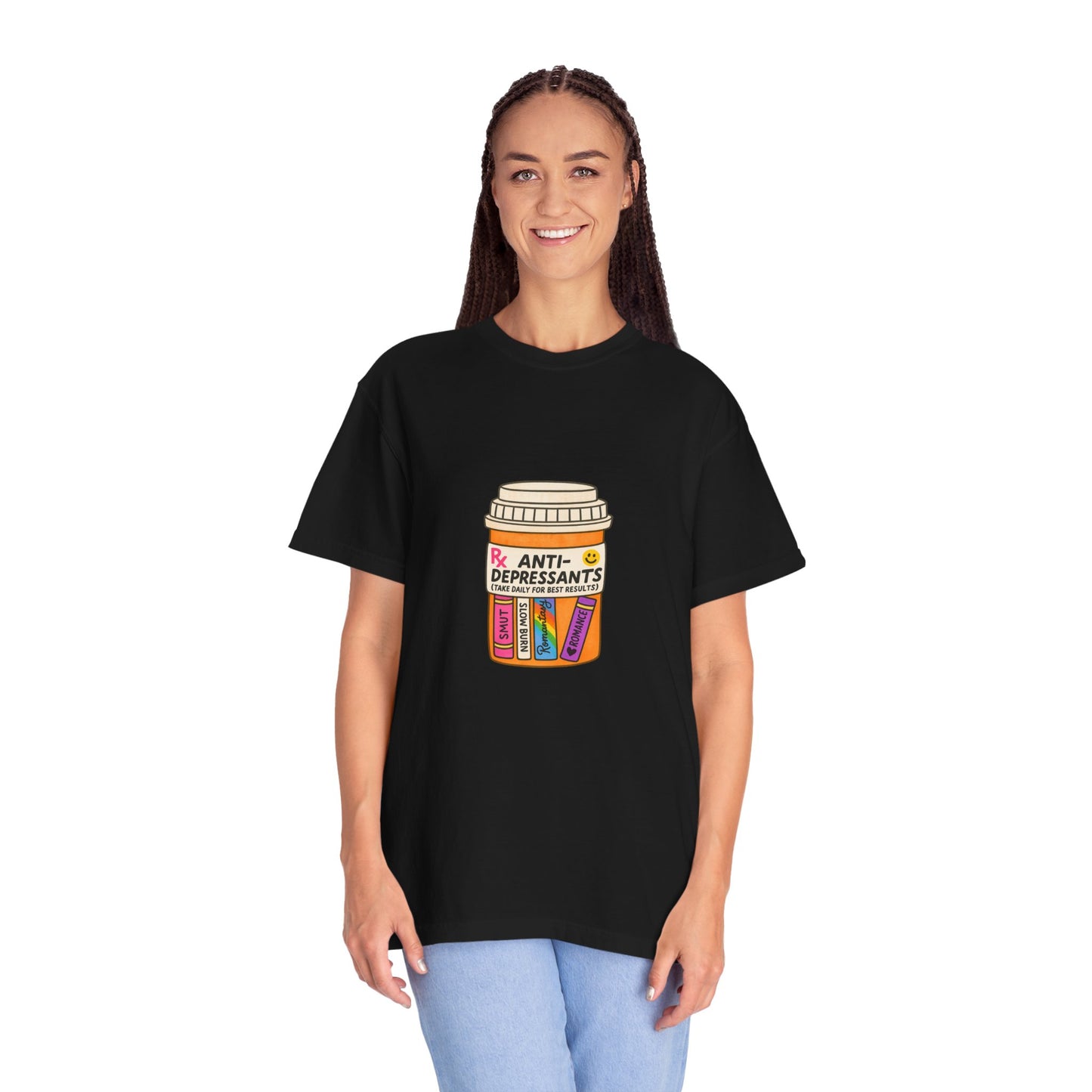T-Shirt — "Anti-Depressants" Coffee & Books Graphic Tee