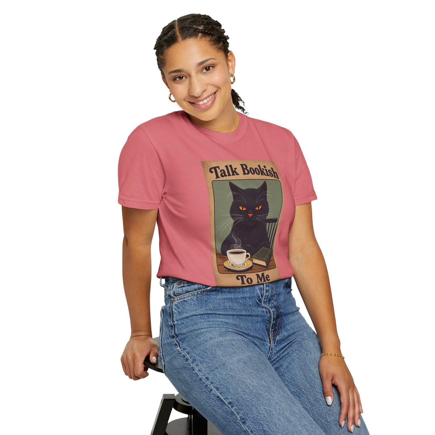 "Talk Bookish To Me" Cat T-Shirt