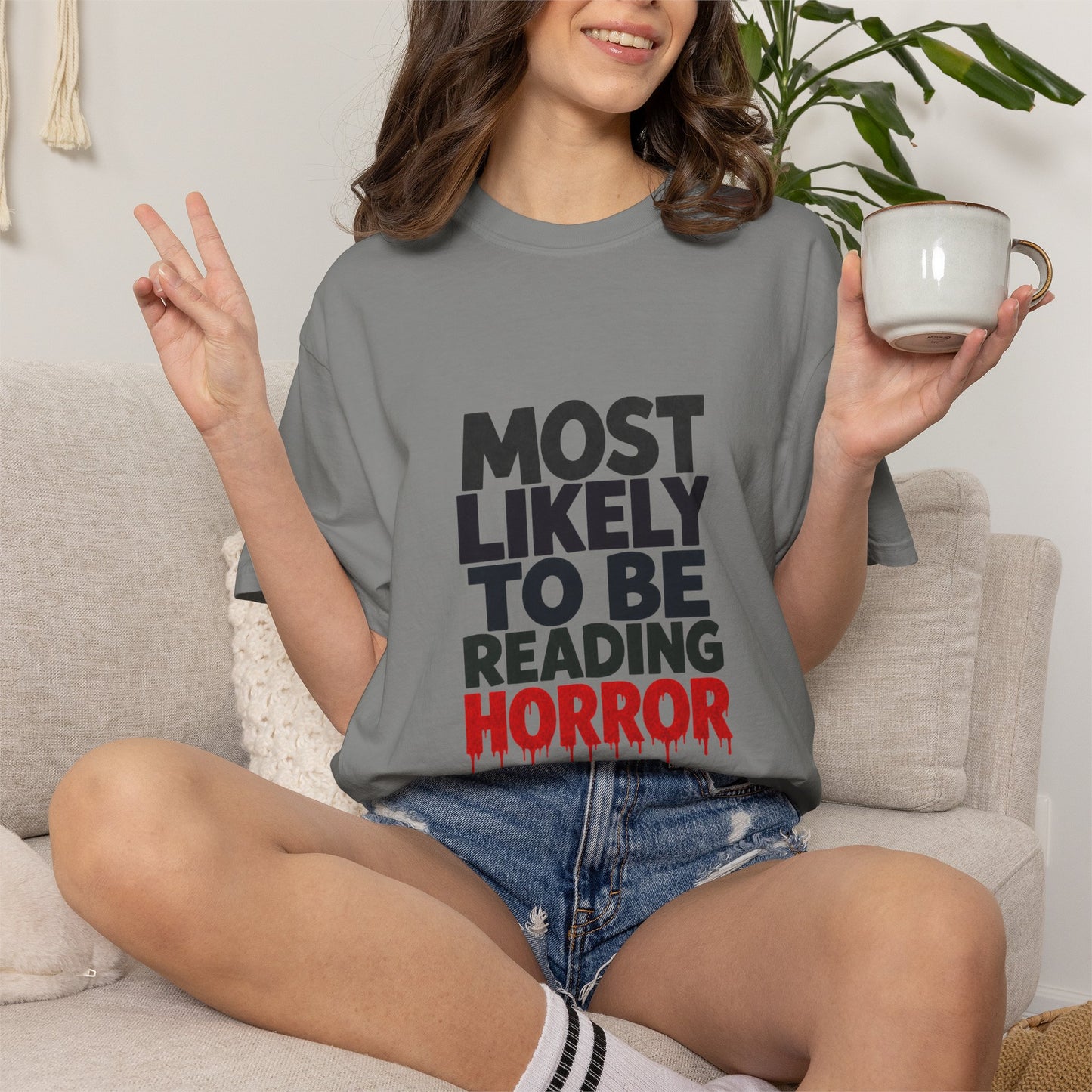 Horror Reader T-Shirt — "Most Likely to Be Reading Horror" Graphic Tee