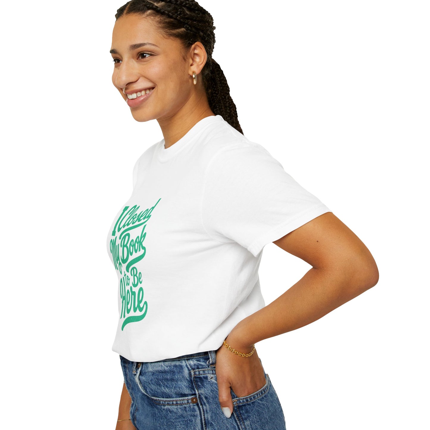 "I Closed My Book To Be Here" T-Shirt — Funny Reader Shirt for Book Lovers