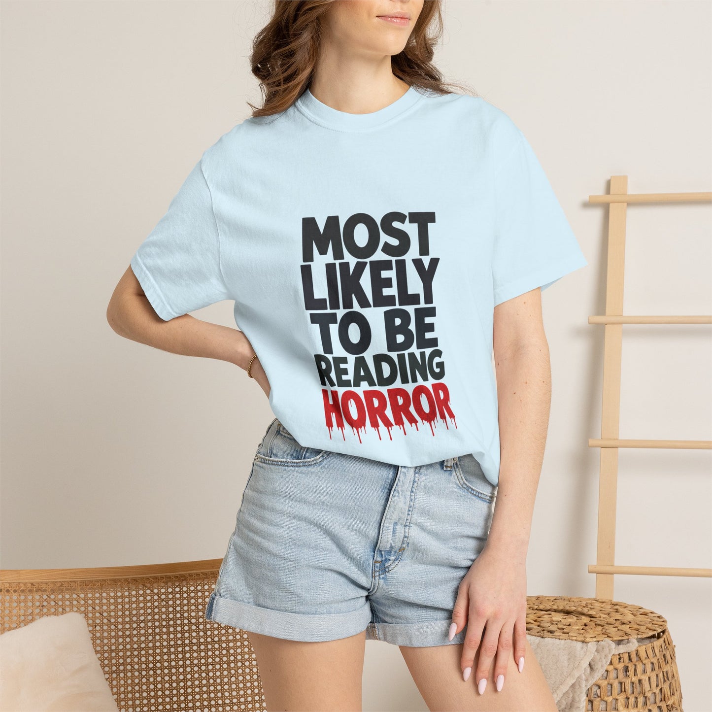 Horror Reader T-Shirt — "Most Likely to Be Reading Horror" Graphic Tee