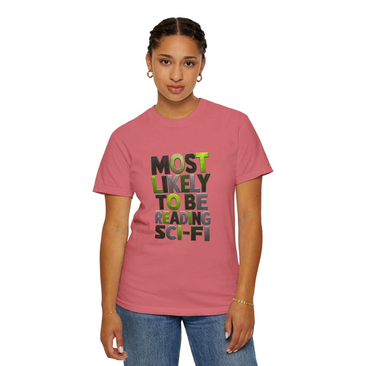 "Most Likely To Be Reading Sci‑Fi" T-Shirt for Science Fiction Book Lovers