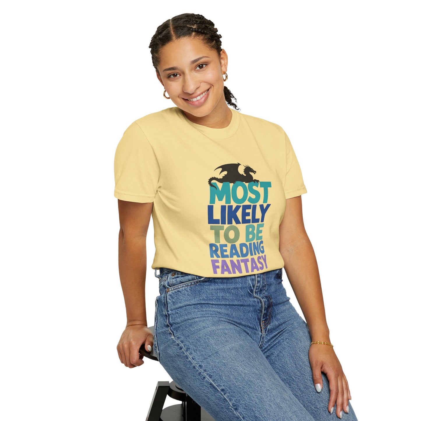 Fantasy Reader T-Shirt — "Most Likely to Be Reading Fantasy" Graphic Tee