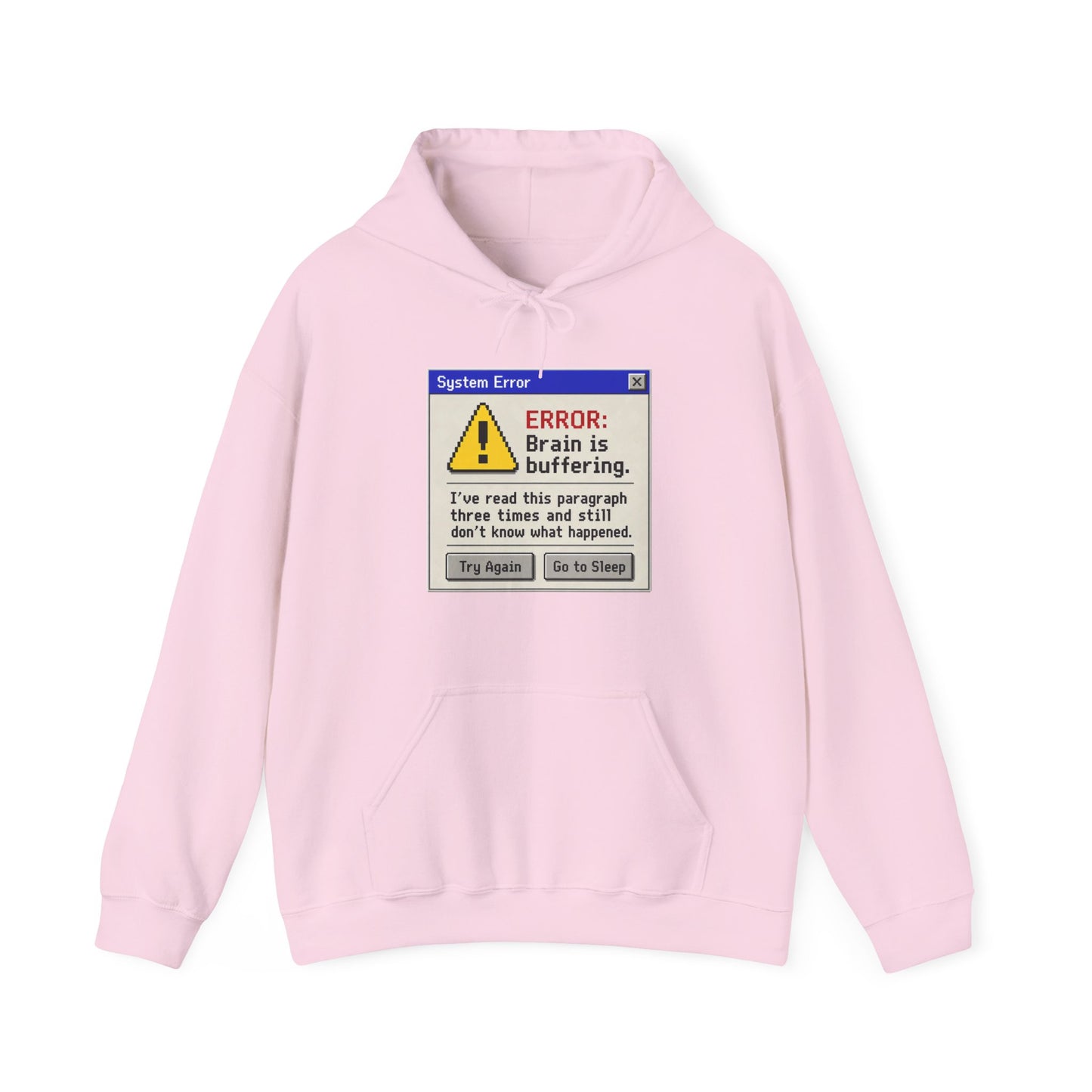 Neurospicy "ERROR: Brain is buffering" Retro Computer Alert Graphic Hoodie