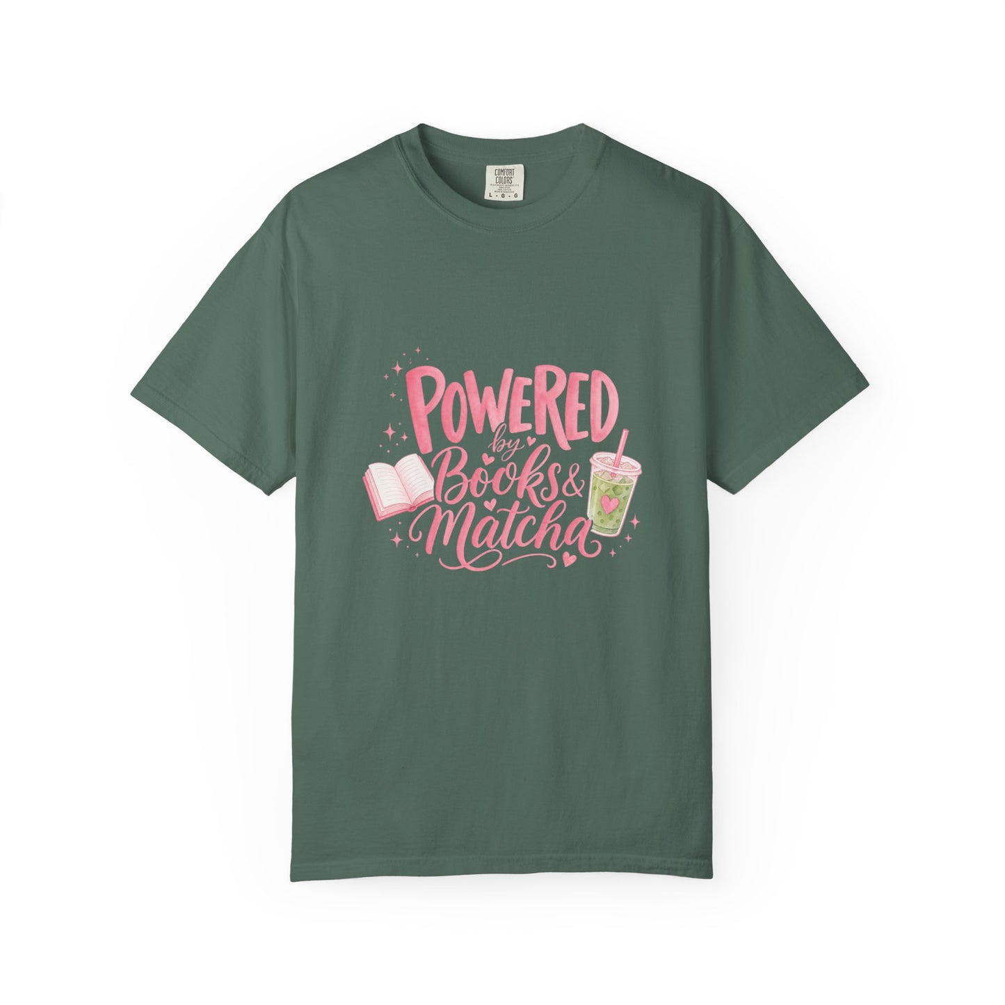 "Powered by Books & Matcha" T-Shirt
