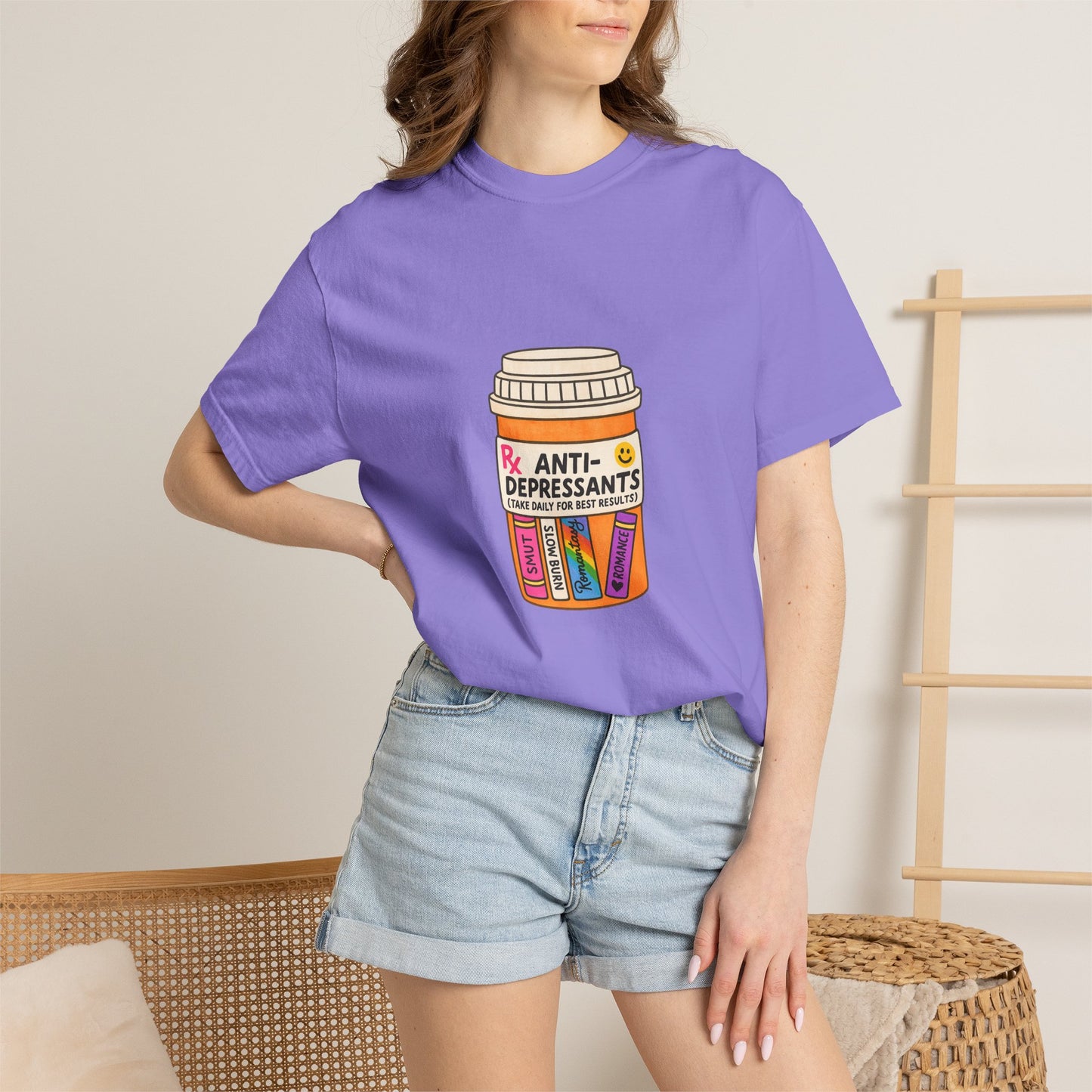 T-Shirt — "Anti-Depressants" Coffee & Books Graphic Tee