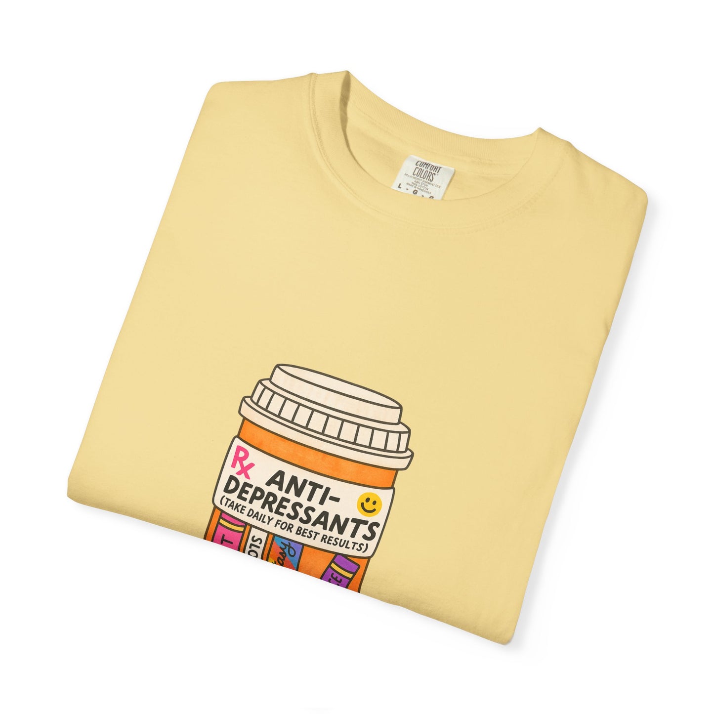T-Shirt — "Anti-Depressants" Coffee & Books Graphic Tee