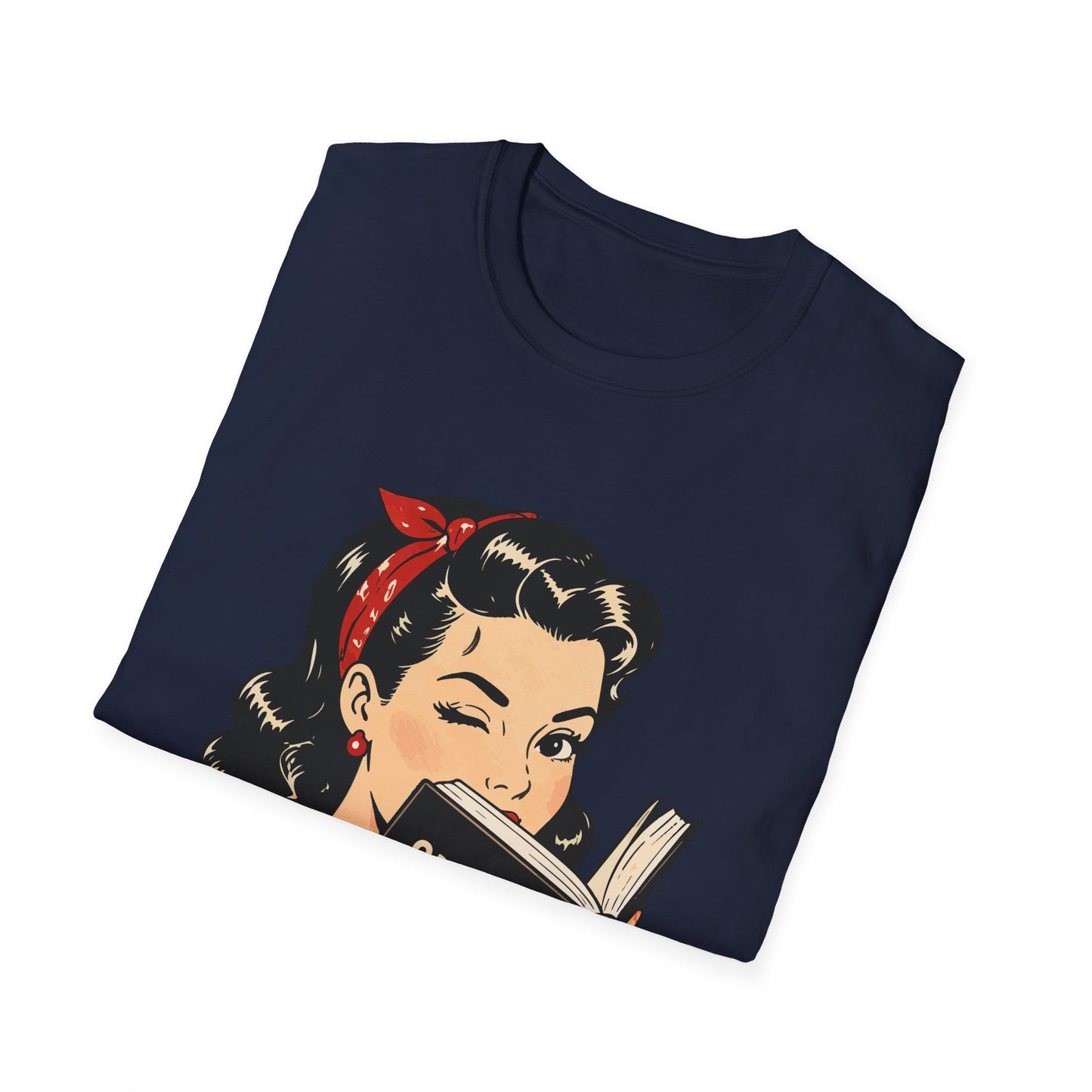 Lightweight Fabric - Vintage Pin-up Reading Tee — "Smutty Content" Graphic T-Shirt