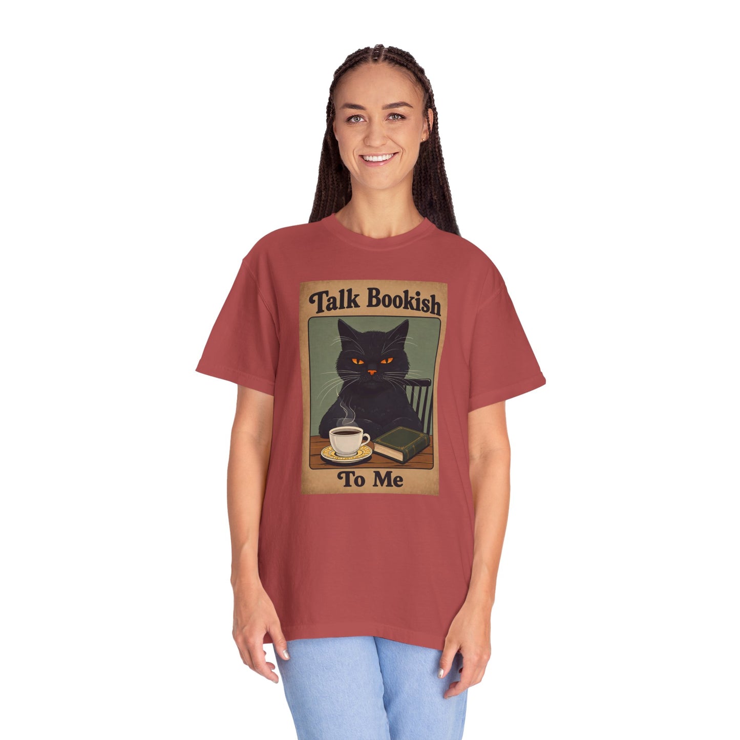 "Talk Bookish To Me" Cat T-Shirt