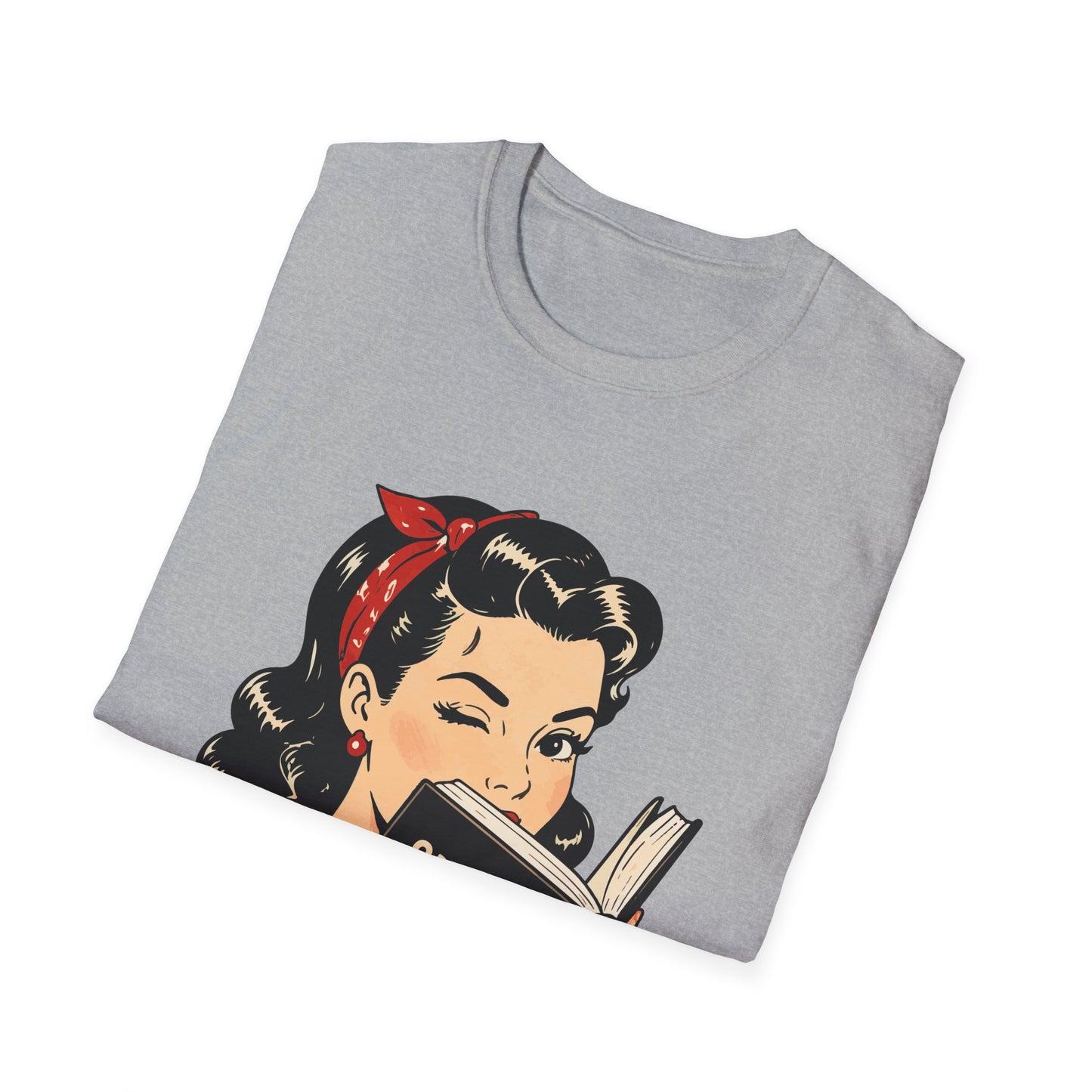 Lightweight Fabric - Vintage Pin-up Reading Tee — "Smutty Content" Graphic T-Shirt