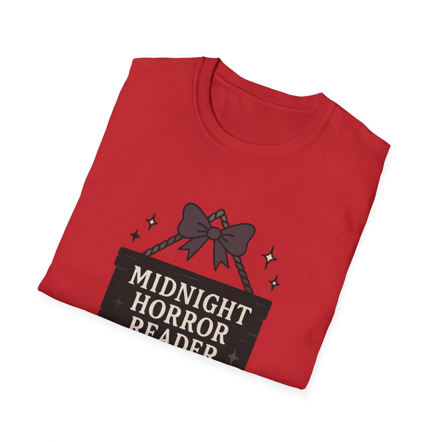 Lightweight Fabric - "Midnight Horror Reader" T-Shirt — Spooky Book Lover Graphic Tee