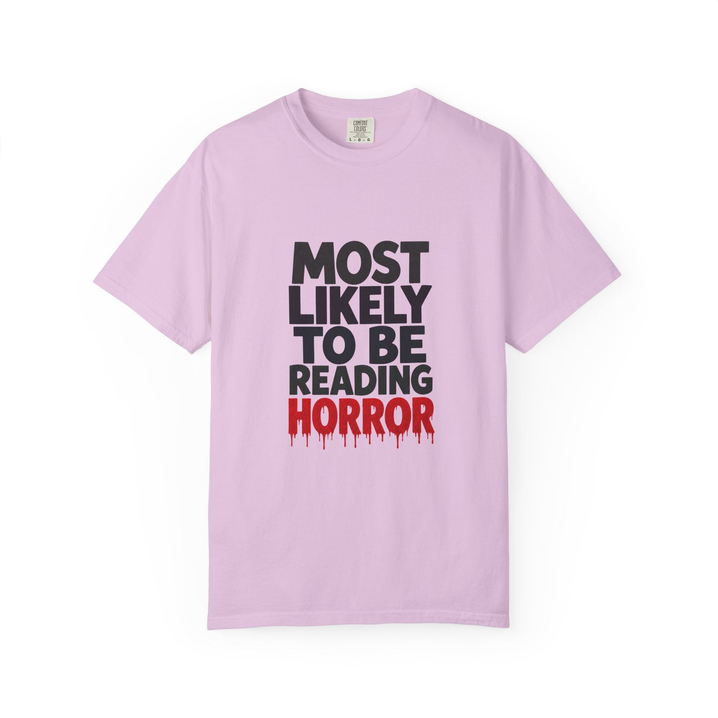 Horror Reader T-Shirt — "Most Likely to Be Reading Horror" Graphic Tee