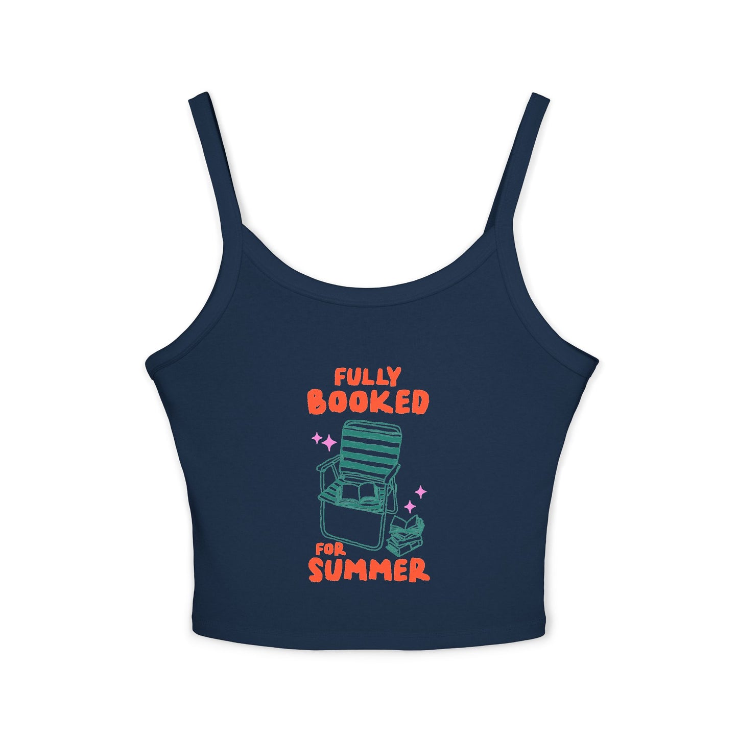 "Fully Booked for Summer" Tank Top — Beach Chair Reading Crop Top