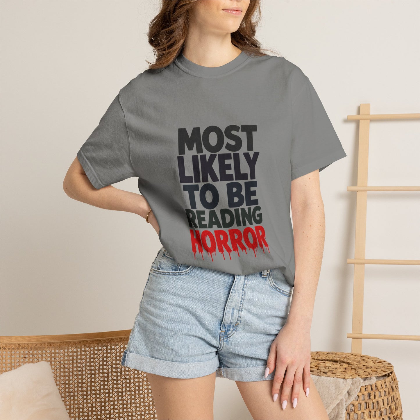 Horror Reader T-Shirt — "Most Likely to Be Reading Horror" Graphic Tee