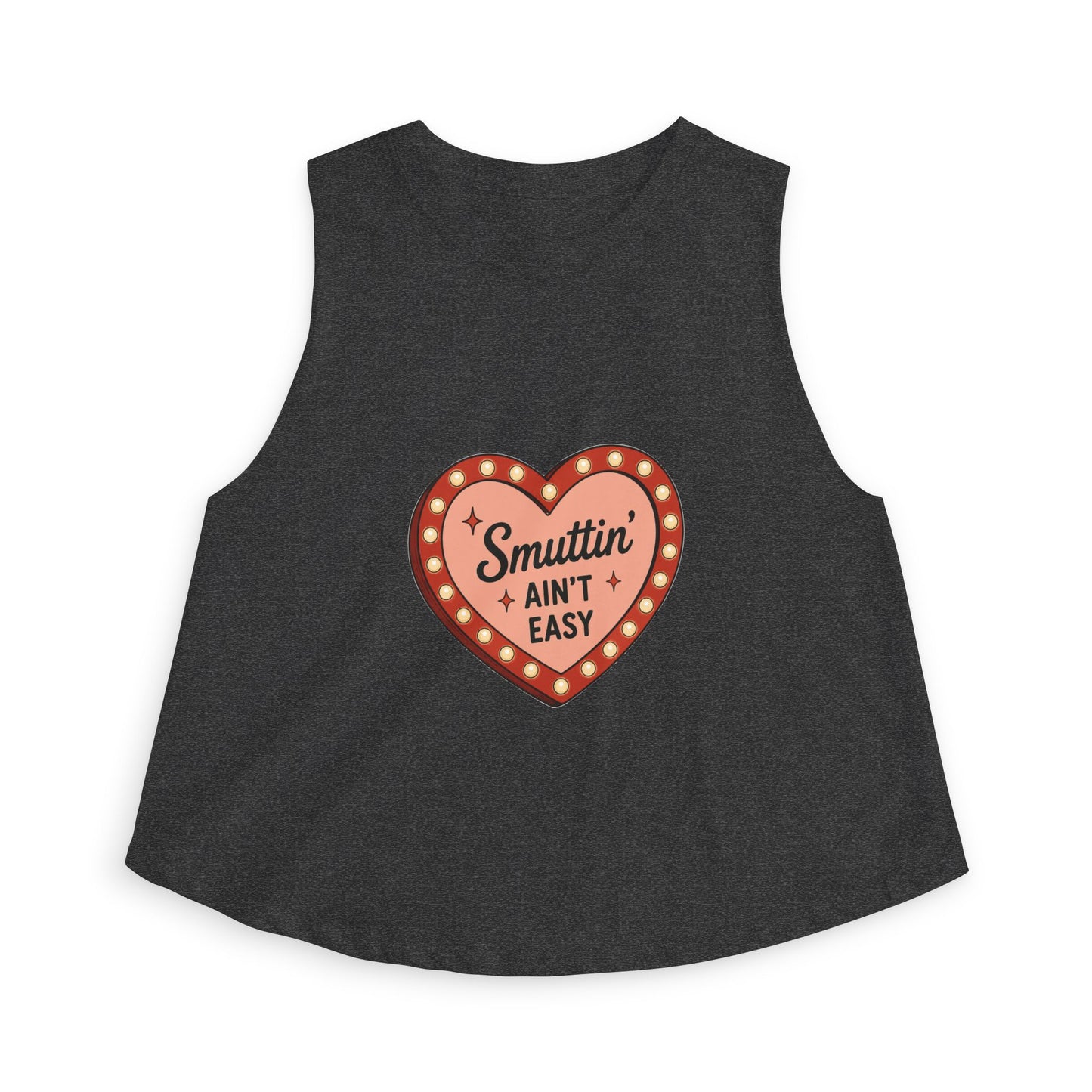 Smut Readers Crop Top — "Smuttin Ain't Easy" Retro Heart Graphic