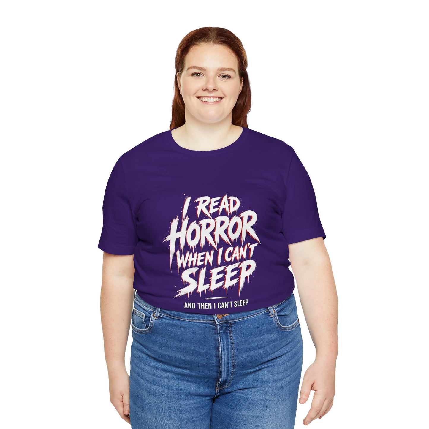 Airlume Cotton - Horror Reader Tee — "I Read Horror When I Can’t Sleep" Graphic T-Shirt
