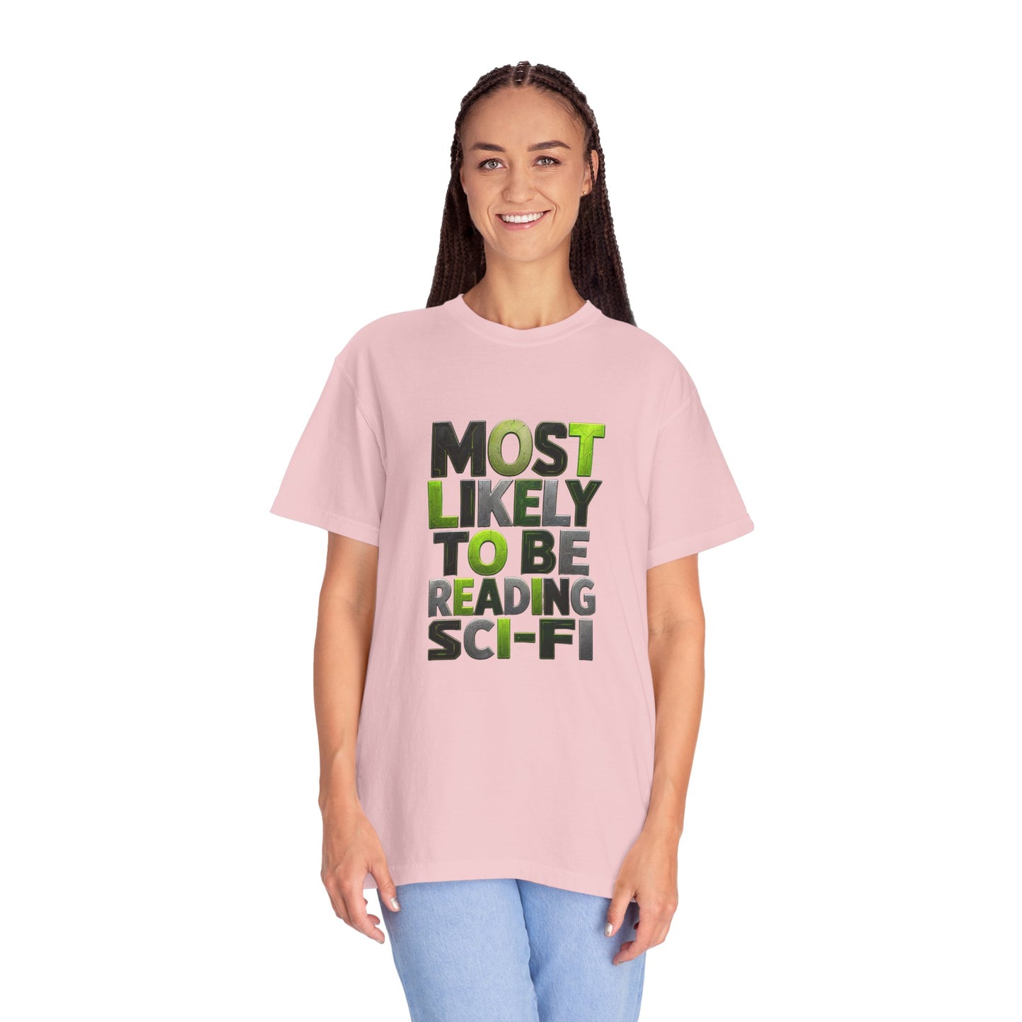 "Most Likely To Be Reading Sci‑Fi" T-Shirt for Science Fiction Book Lovers