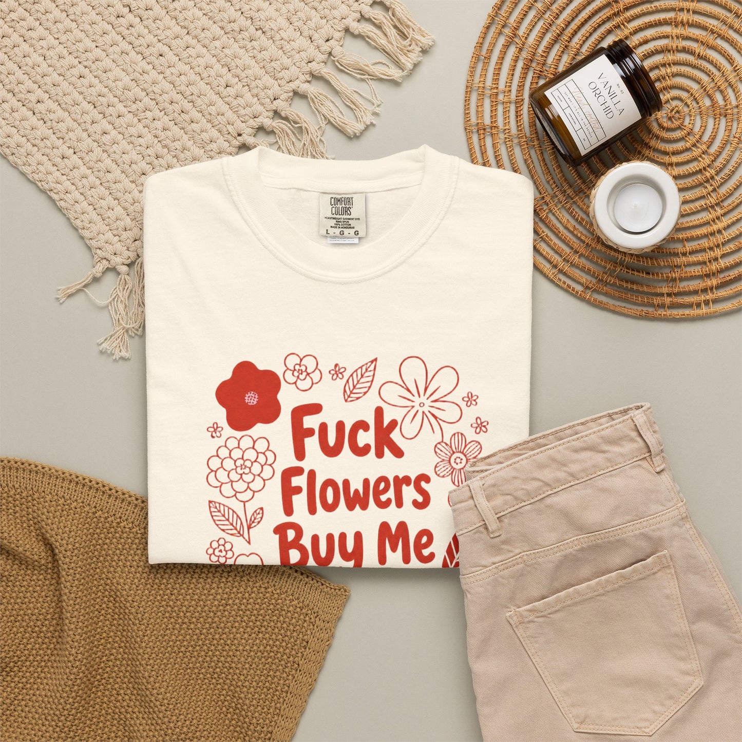 “Fuck Flowers Buy Me Books” Floral Graphic Tee