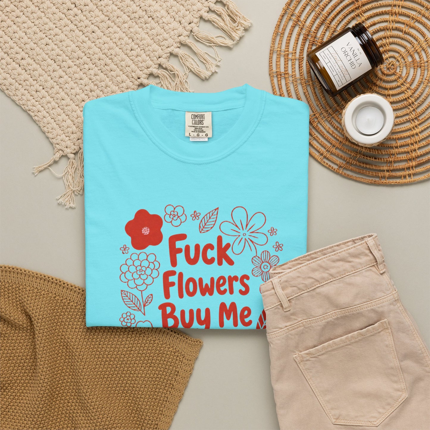 “Fuck Flowers Buy Me Books” Floral Graphic Tee