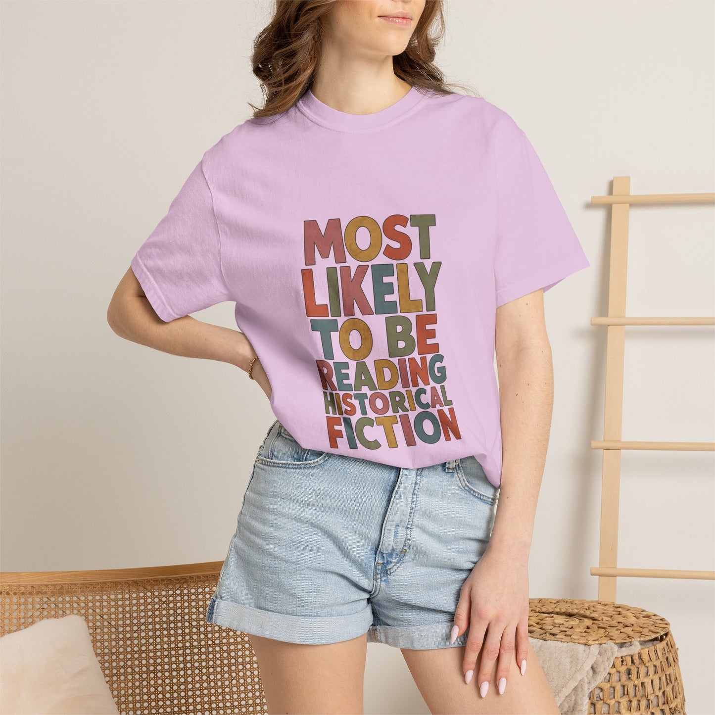 Historical Fiction Reader T-Shirt — "Most Likely to Be Reading Historical Fiction"