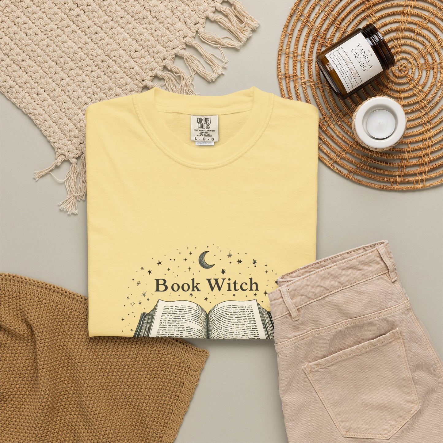 "Book Witch" T-Shirt — Vintage Open Spellbook Design for Readers & Witches