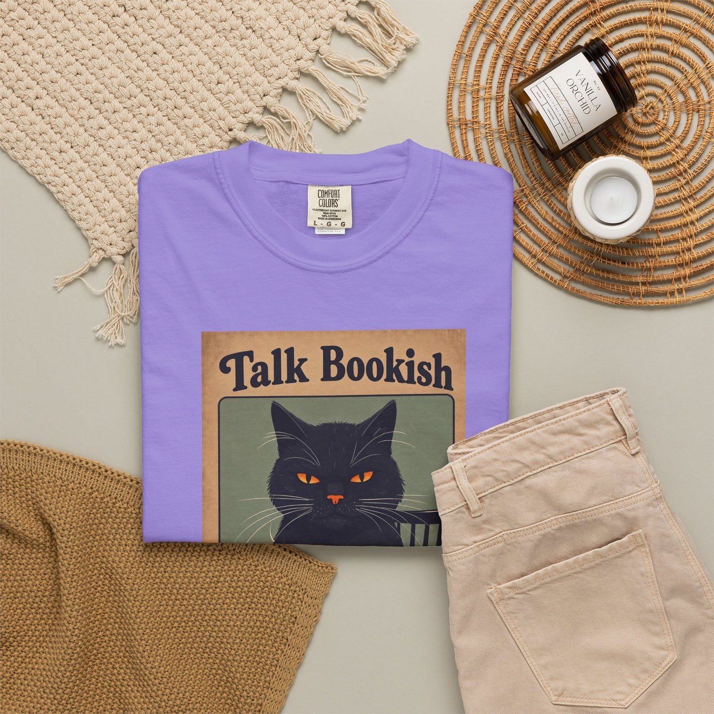 "Talk Bookish To Me" Cat T-Shirt