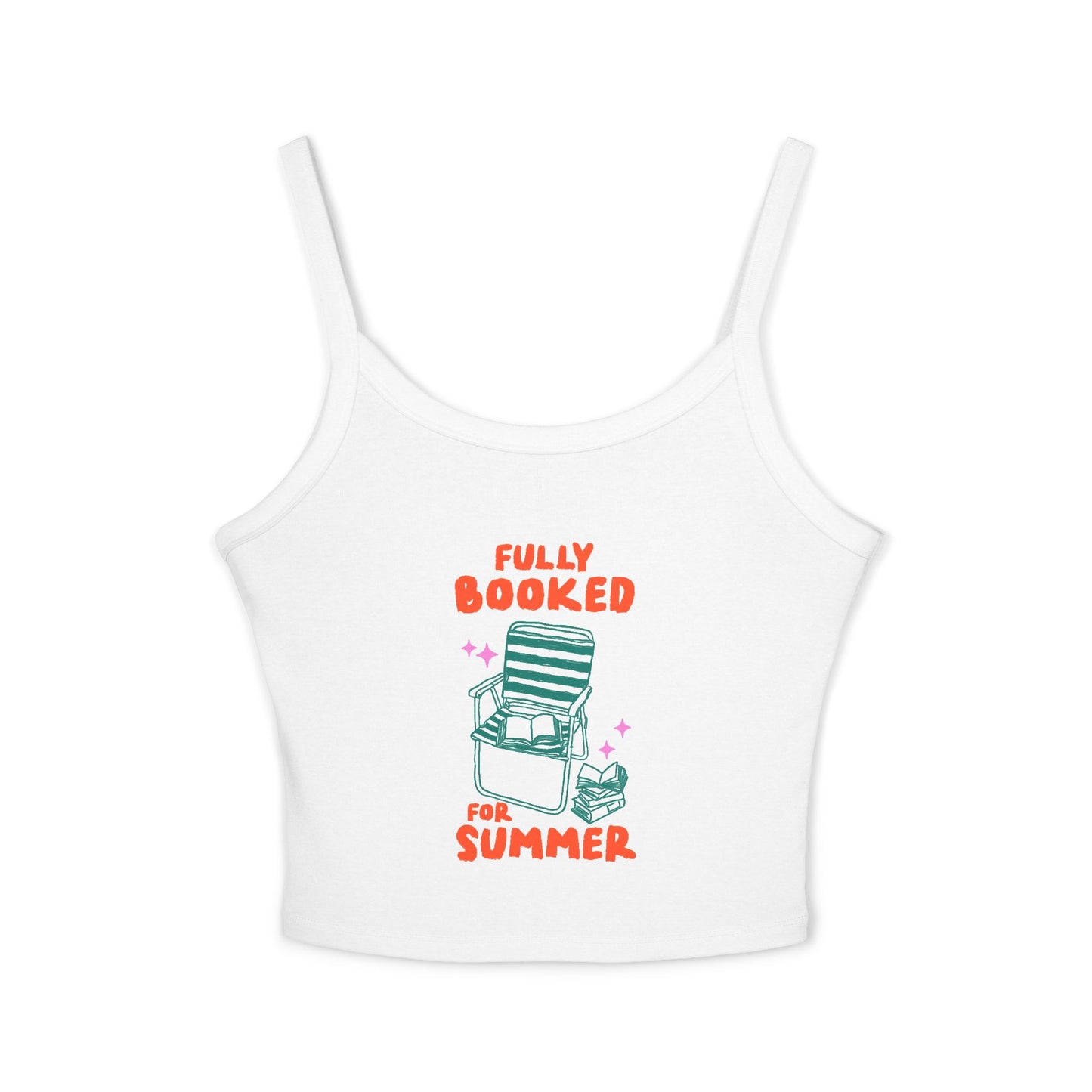 "Fully Booked for Summer" Tank Top — Beach Chair Reading Crop Top