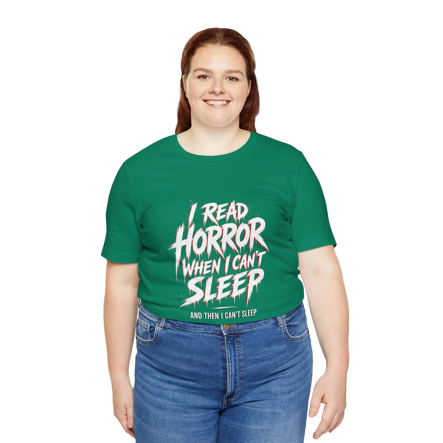 Airlume Cotton - Horror Reader Tee — "I Read Horror When I Can’t Sleep" Graphic T-Shirt