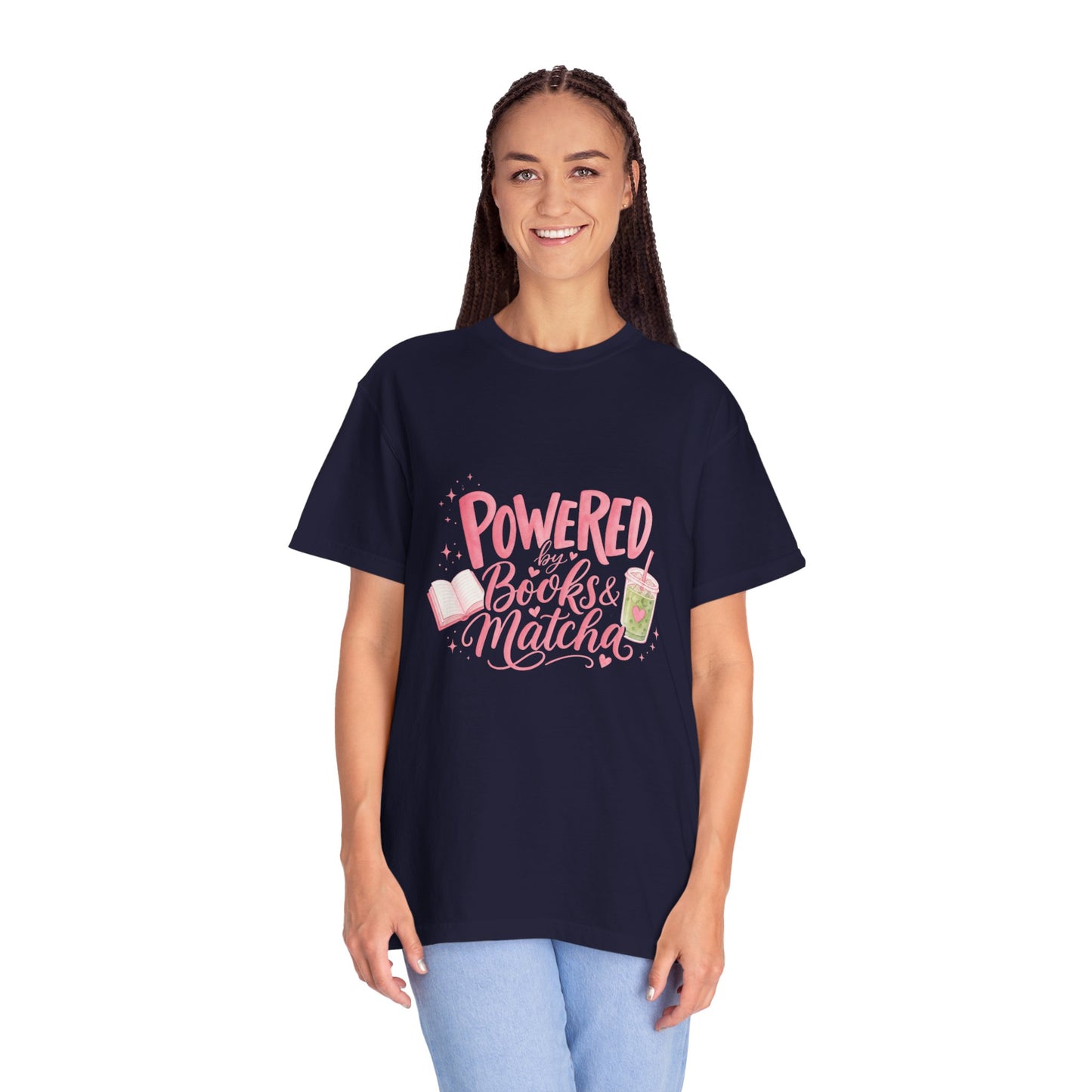 "Powered by Books & Matcha" T-Shirt