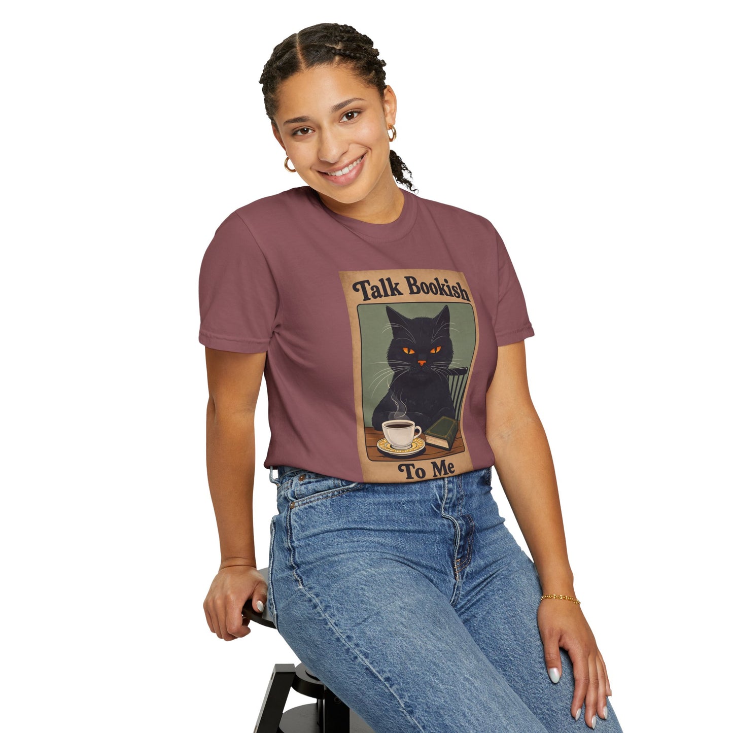 "Talk Bookish To Me" Cat T-Shirt
