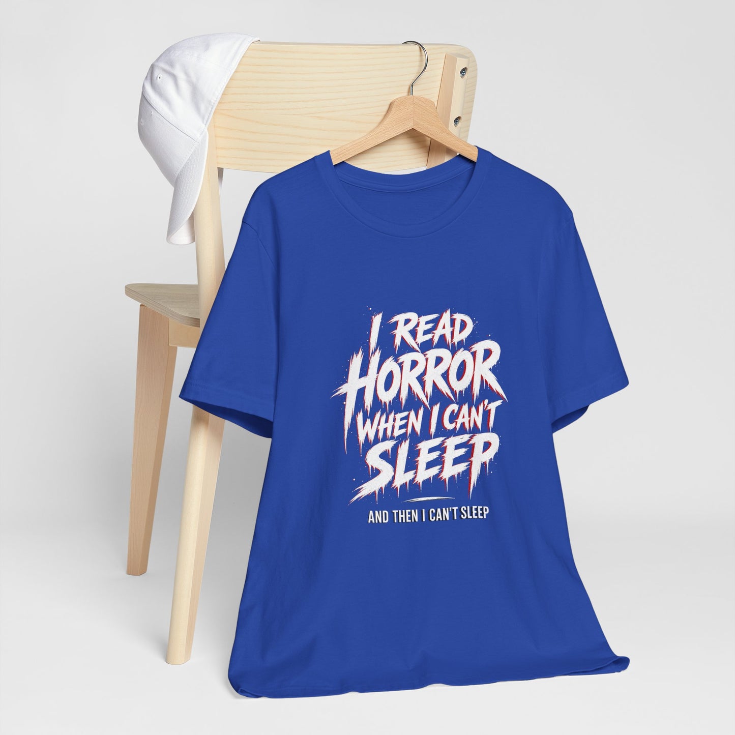 Airlume Cotton - Horror Reader Tee — "I Read Horror When I Can’t Sleep" Graphic T-Shirt